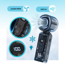 Mini ventilador portátil Turbo da Holloyiver, com controle de brisa, ideal para climatização pessoal.