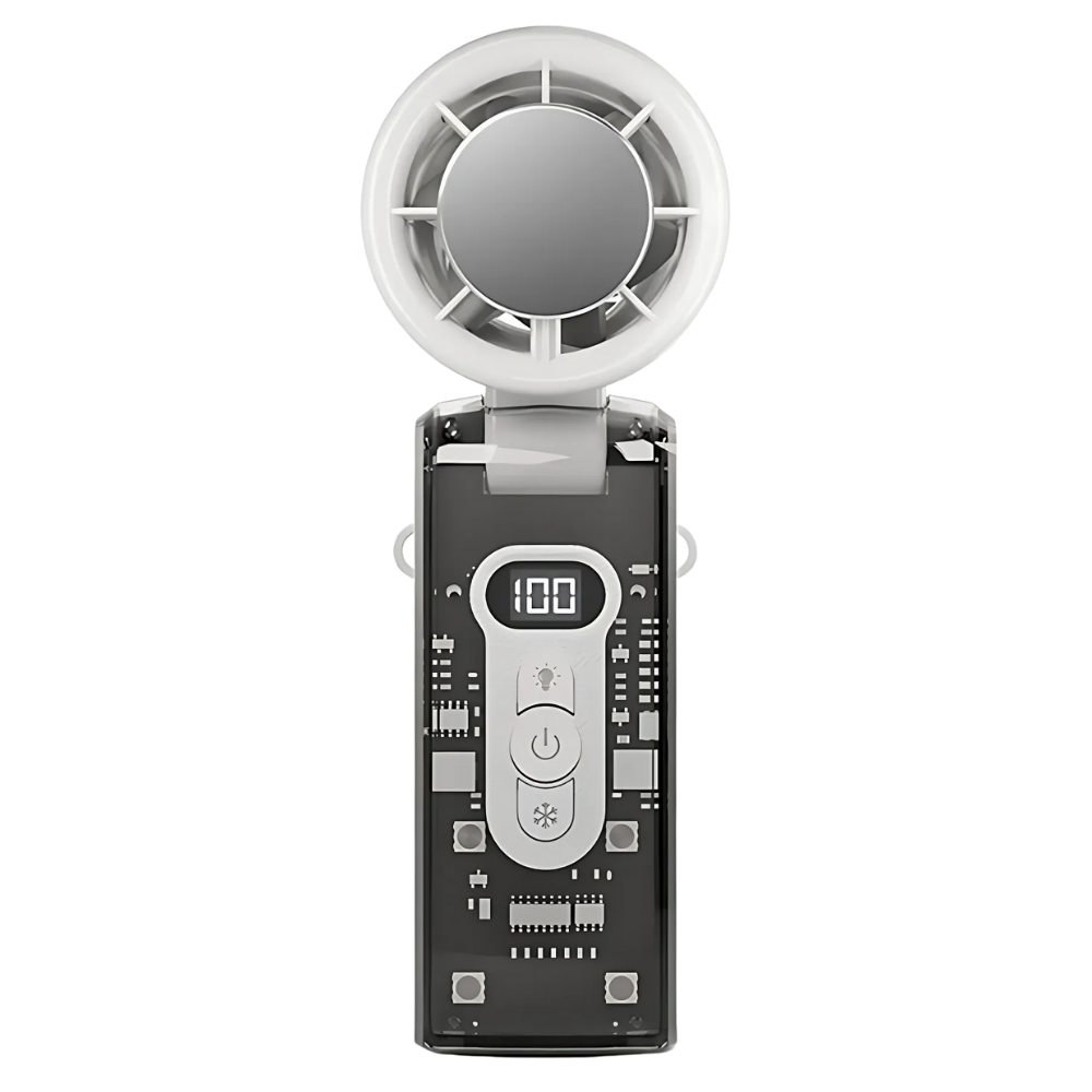 Mini ventilador Turbo portátil da Holloyiver, ventilador branco compacto para resfriamento e circulação de ar.