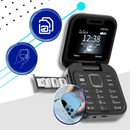 Telefone móvel dobrável Dual SIM Broisae com tela azul, design compacto, ideal para telefonia portátil e conexão dupla.