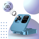 Telefone portátil dobrável Dual SIM Broisae com tela azul, design compacto e funcional para uso diário.