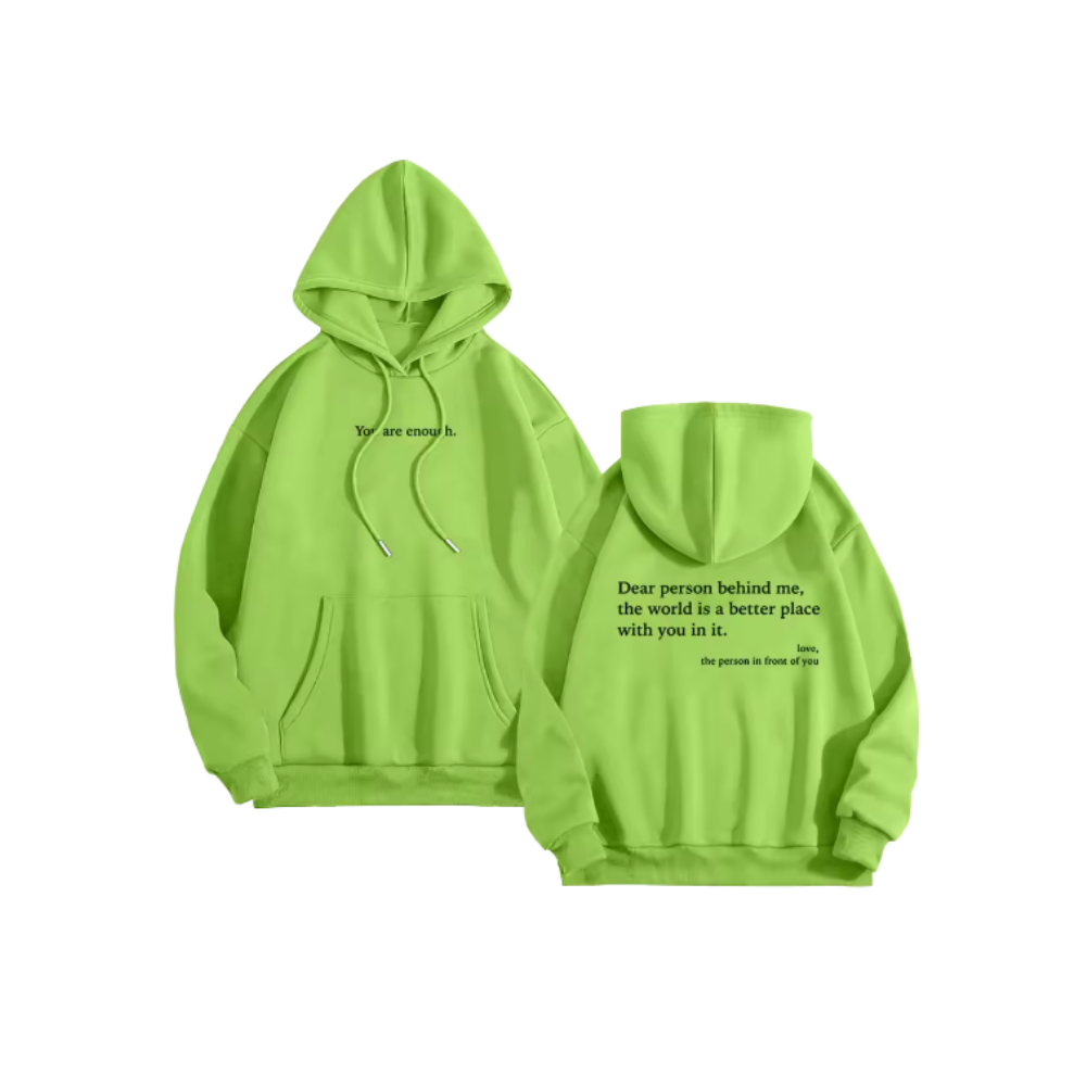 Sweat à capuche oversize pour femmes Brop Anko, gris foncé, avec message motivant, vêtement de plein air.