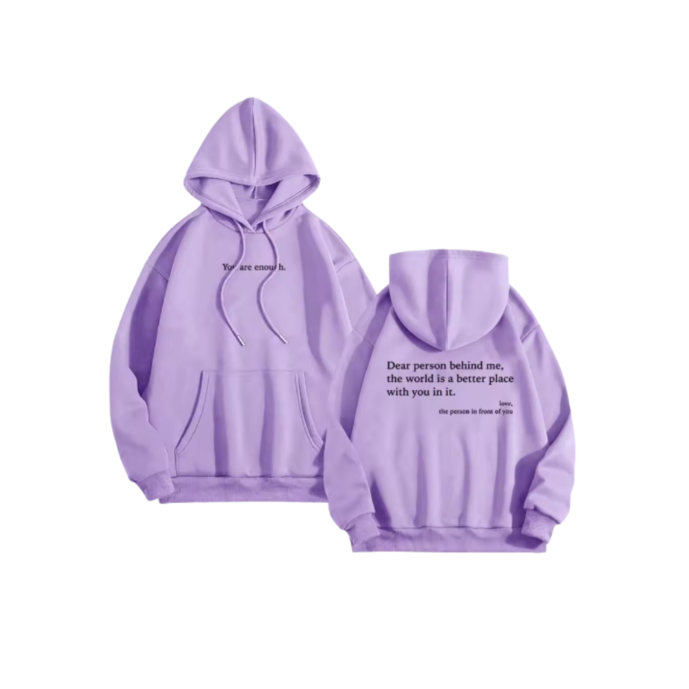 Sweat à capuche oversize pour femmes de Brop Anko, gris foncé, avec message motivant, vêtement de plein air confortable.