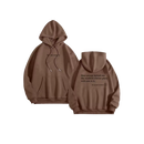 Suéter com capuz oversized para mulheres da Brop Anko, em cinza escuro, com mensagem motivadora, roupa de lazer confortável