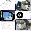 Miroir d’angle mort pour rétroviseur à rotation à 360° de la marque Bsmean, pièce détachée pour voiture ou moto, blanc