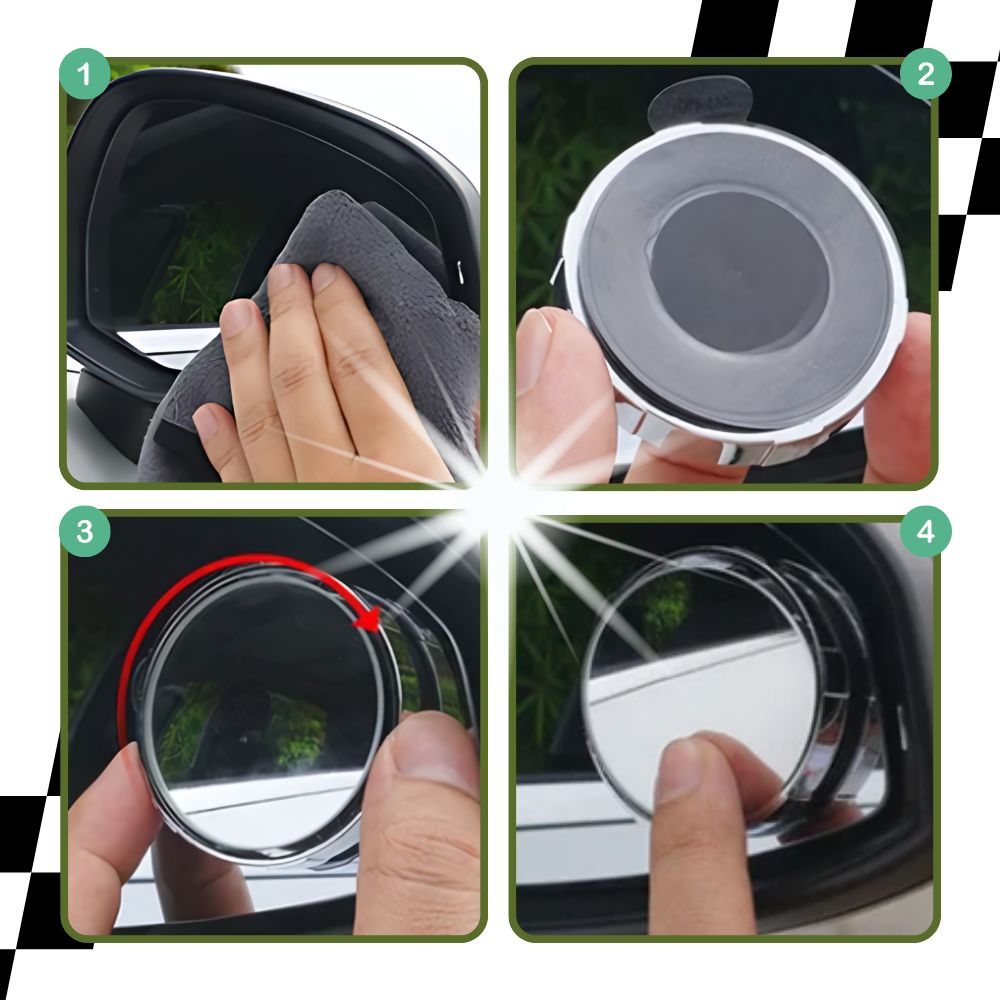 Miroir d'angle mort blanc pour rétroviseur, pièce détachée automobile Bsmean, rotation à 360°, pour voiture ou moto