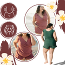 Robe de banho com apoio embutido da marca Aoiroe, estilo confortável, com soutien-gorge integrado, ideal para banho.