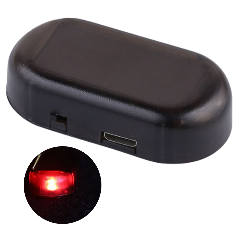 Sinal de advertência veicular solar da marca Bull Tech, peça automotiva azul para carros e motos.