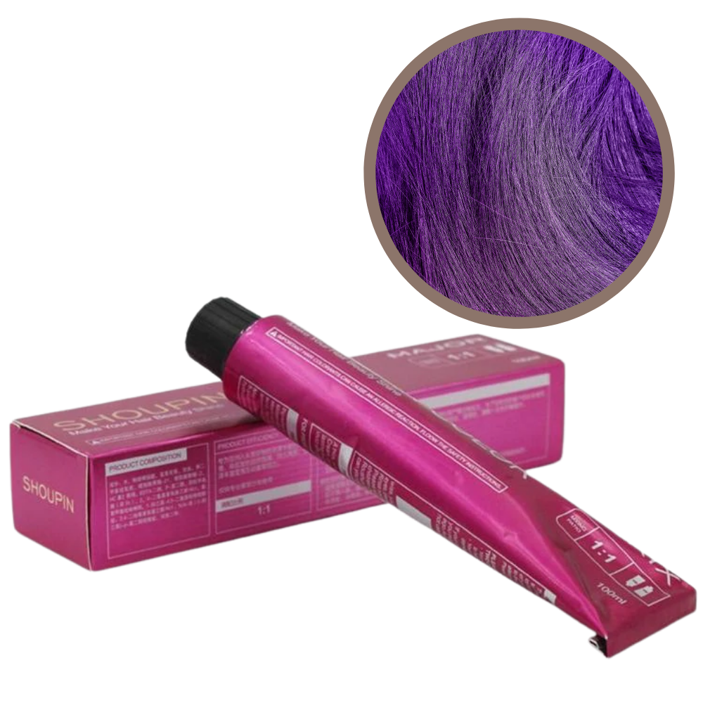 Shampoo colorante violeta Bull Tech para cuidados capilares, creme de tratamento para cabelos coloridos ou com reflexos violetas.