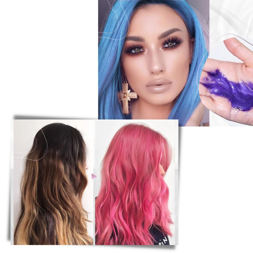 Shampoo colorante violeta da Bull Tech para cuidados capilares, com fórmula que realça a cor dos cabelos.