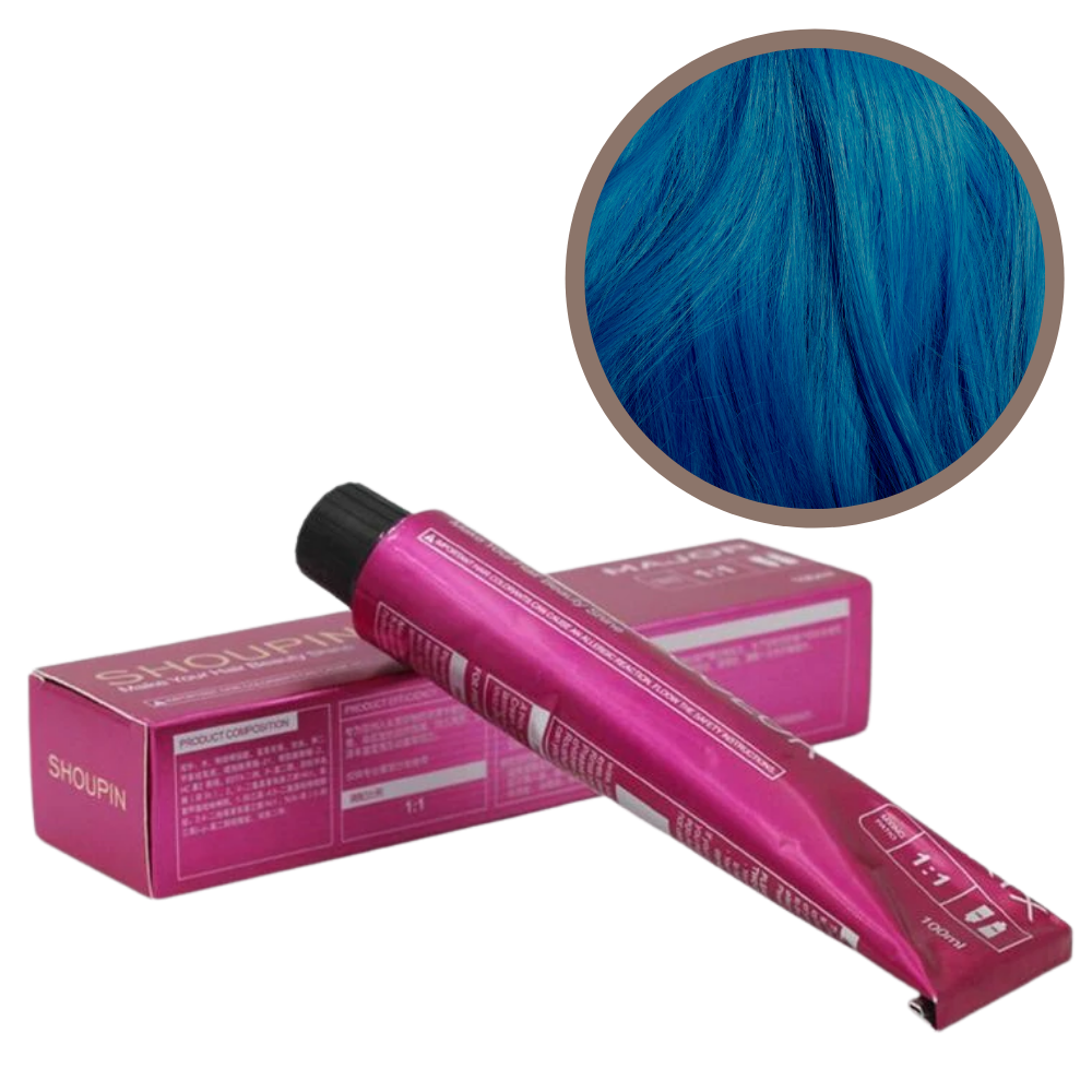 Shampooing colorante violeta Bull Tech para cuidados capilares, fórmula para tonalidade vibrante e brilho intenso.