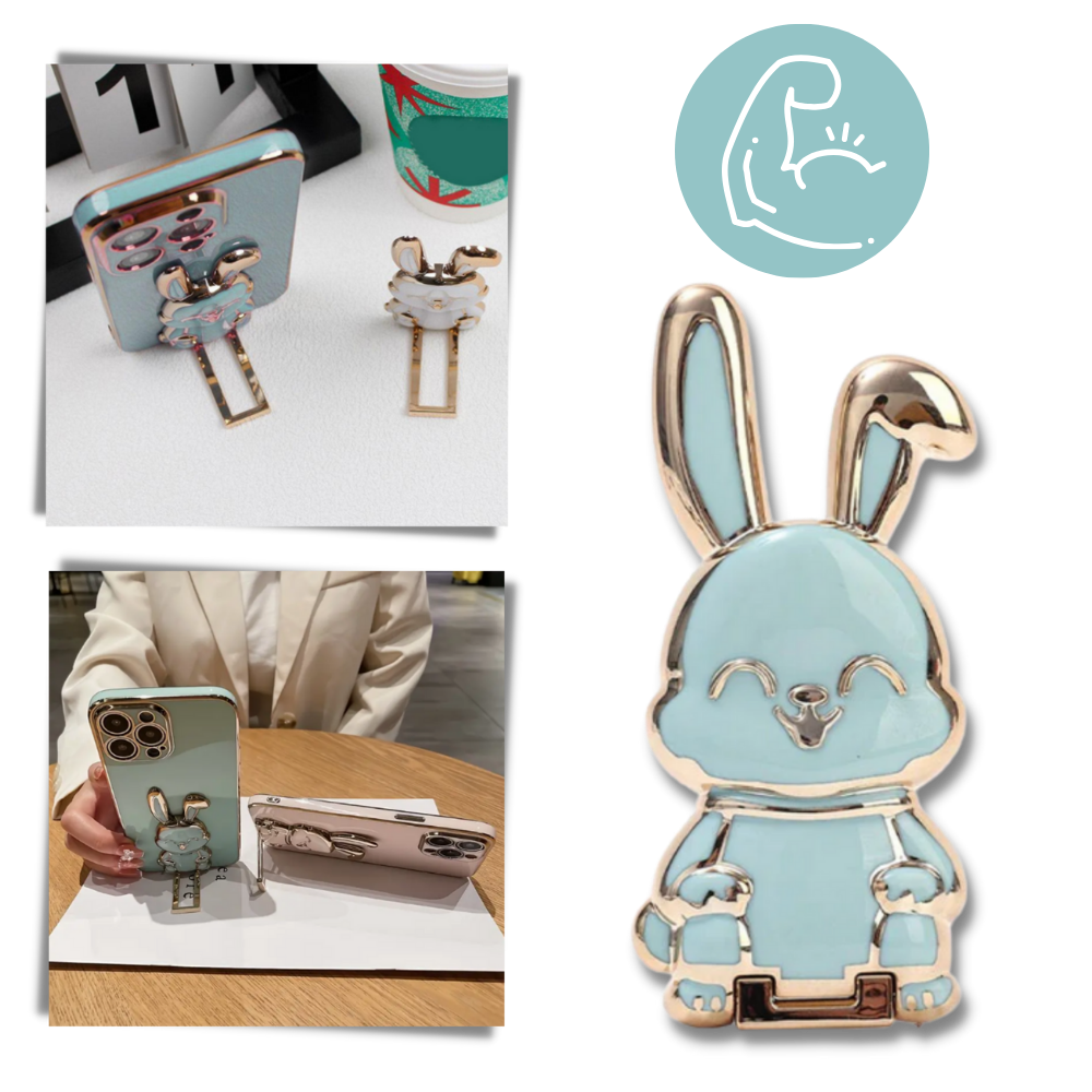 Suporte para telefone Bunny da Henry Store, suporte de telefonia com design de coelho, em material resistente e estável.