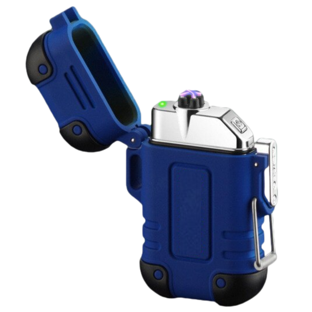 Briquet elétrico a plasma da Buodes, estilo portátil, com design preto, ideal para acender fogo de forma segura e moderna.