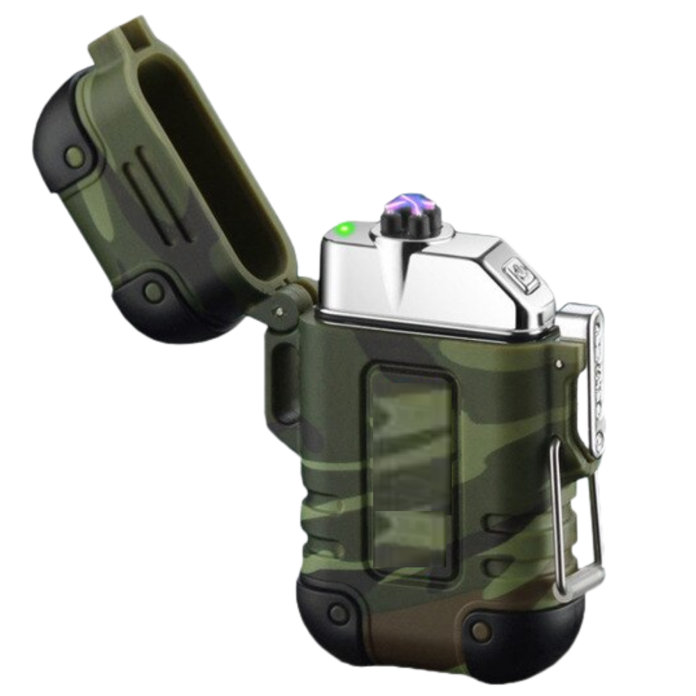 Briquet elétrico a plasma Buodes, disponível em preto, para fácil acendimento de velas, churrasqueiras e fogueiras.