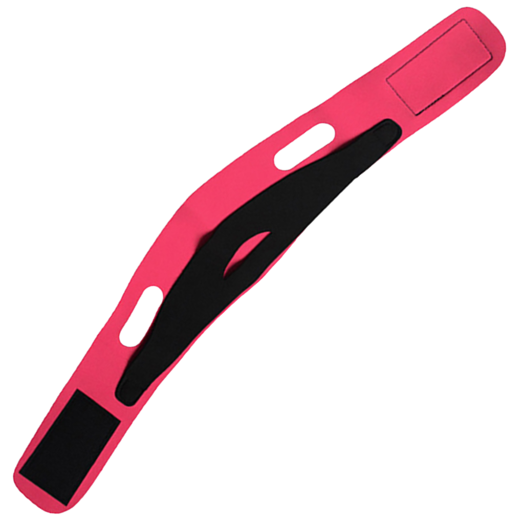 Mentonnière elástica para lifting facial, produto de cosméticos da marca Buyitnow, mostrando a faixa de sustentação facial.