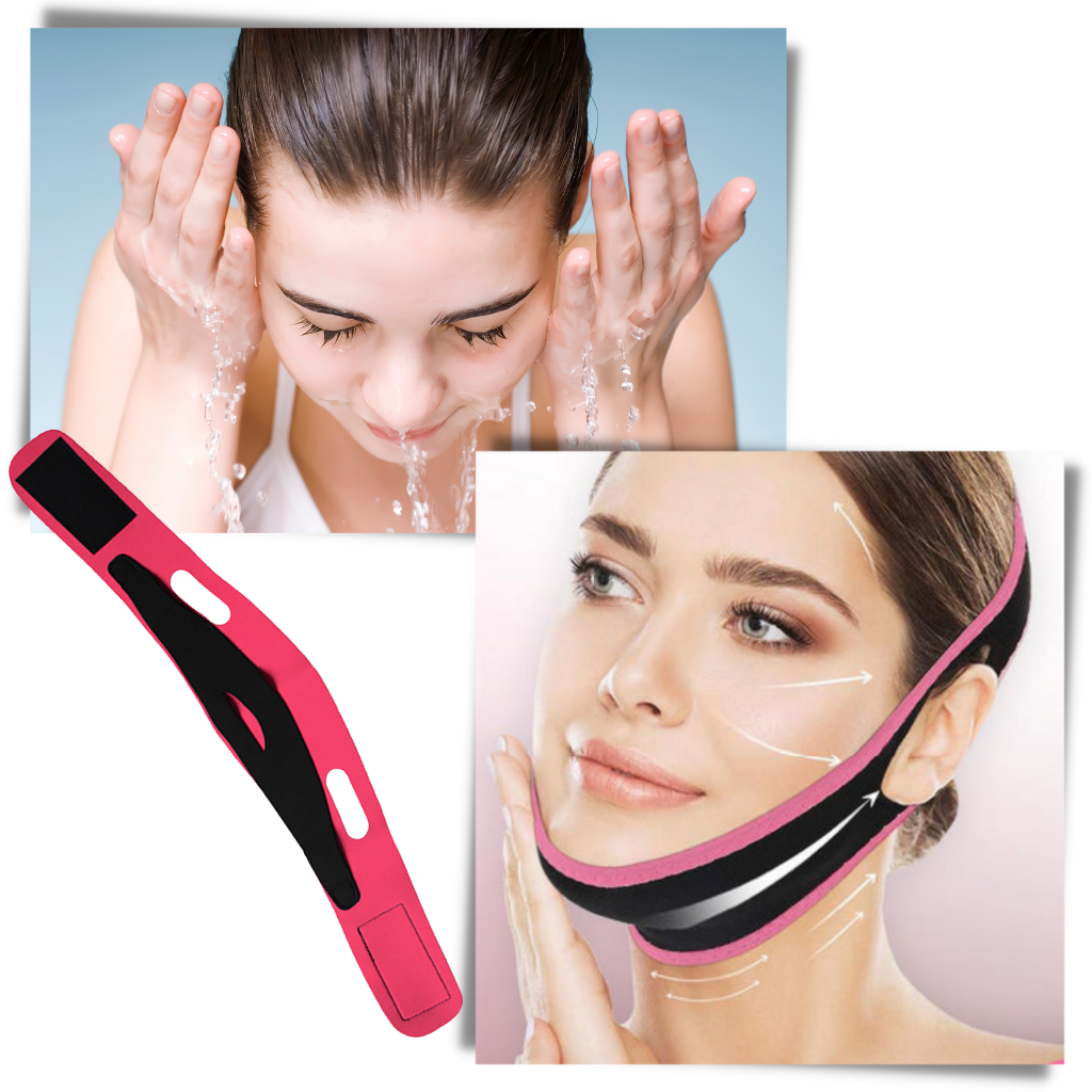 Mentonnière elástica para lifting facial, acessório de cosméticos da marca Buyitnow, usado para suporte e definição do rosto