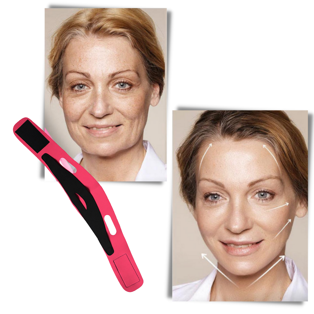 Mentonnière elástica para lifting facial, produto de cosméticos da marca Buyitnow, ajustável e confortável para a pele.