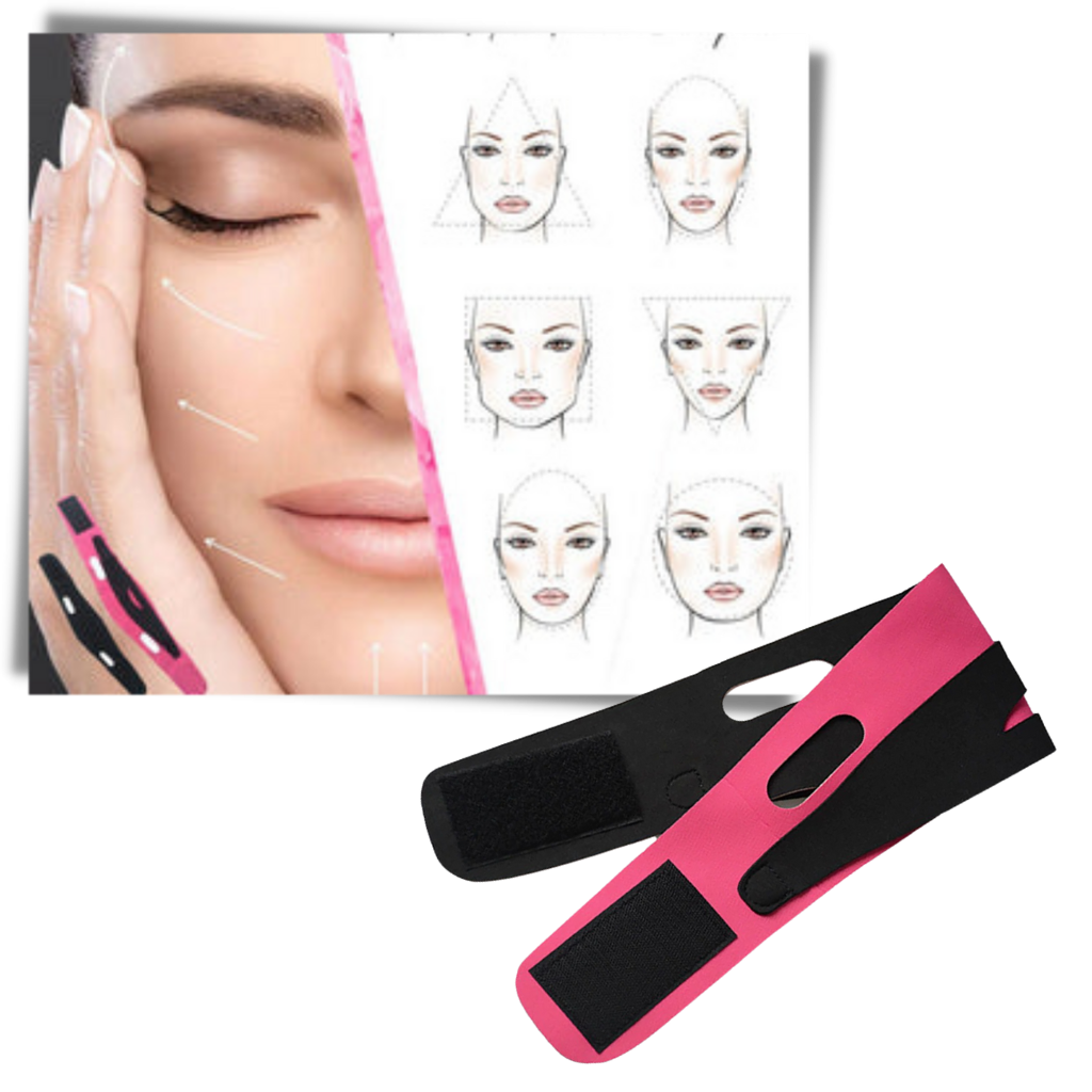Mentonnière elástica para lifting facial, acessório cosmético da marca Buyitnow, ajustável e confortável para o rosto.