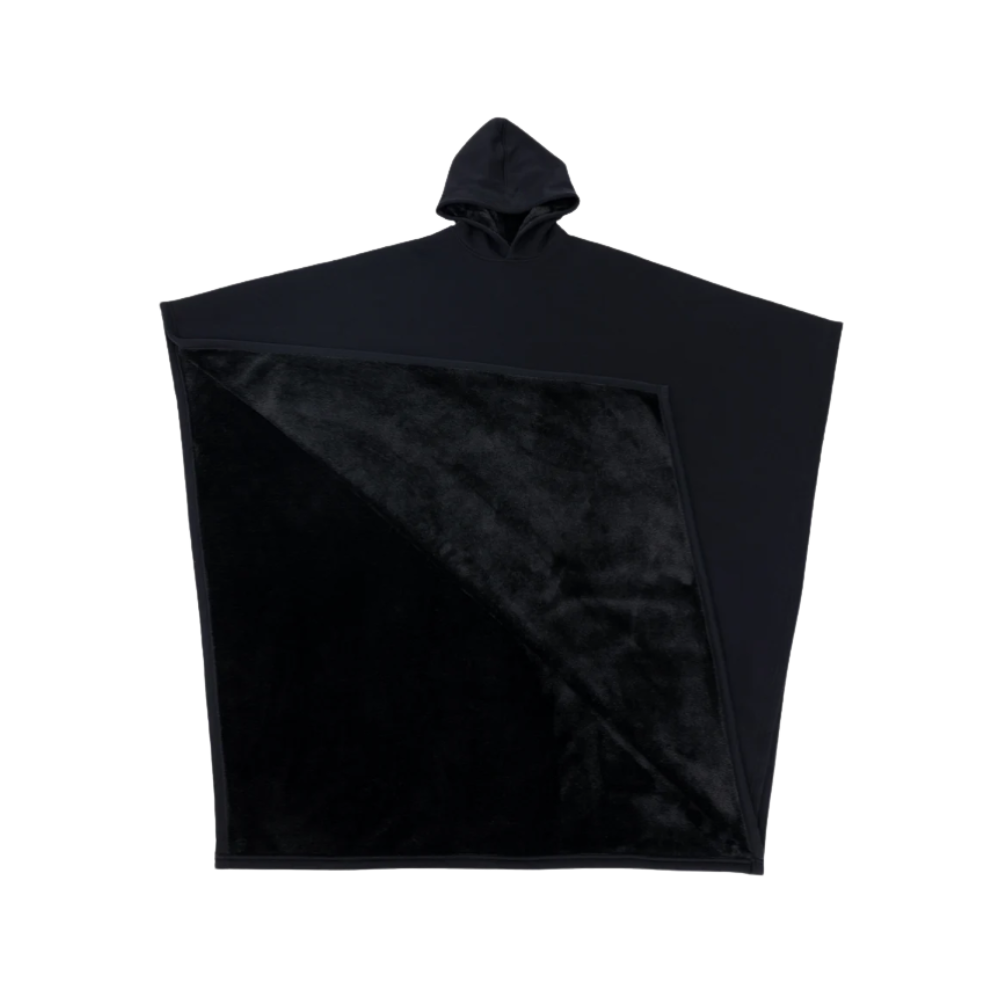 Capa de cobertura pesada com capuz da Posh Living, roupa de exterior confortável na cor preta, ideal para relaxamento ao ar livre