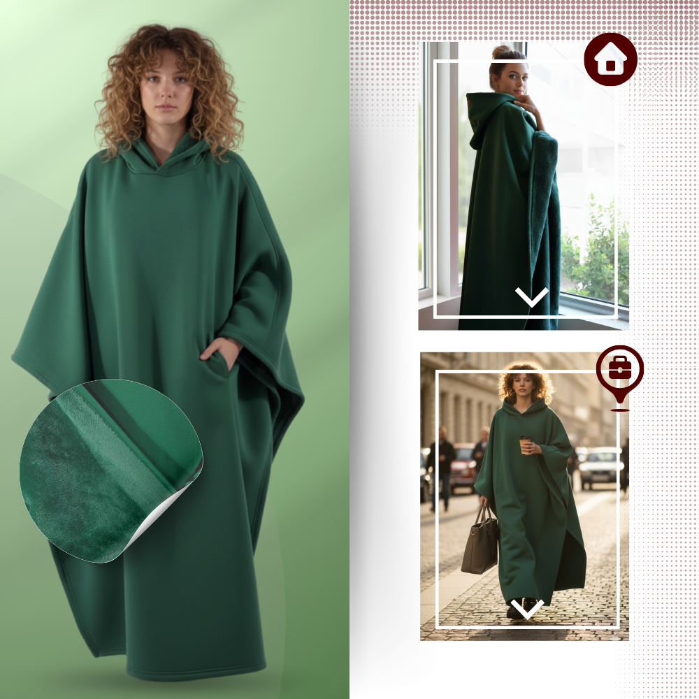 Capa de cobertura com capuz da Posh Living, vestuário de exterior acolhedor e pesado, ideal para conforto e relaxamento ao ar livre.