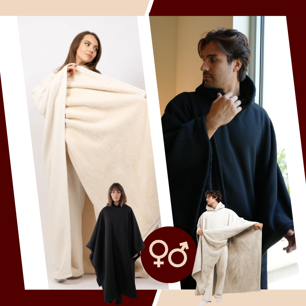 Capa cobertora com capuz Posh Living, veste de roupas de exterior, tecido confortável e design relaxante para uso diário.