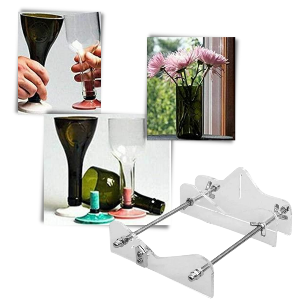 Ferramenta de corte de garrafas de vidro Carevas, ferramenta DIY para cortar garrafas de vidro com precisão.