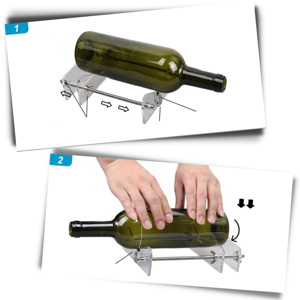 Ferramenta de corte de garrafas de vidro Carevas, cortador de garrafas DIY, ferramenta de corte de vidro para reciclagem artesanal.