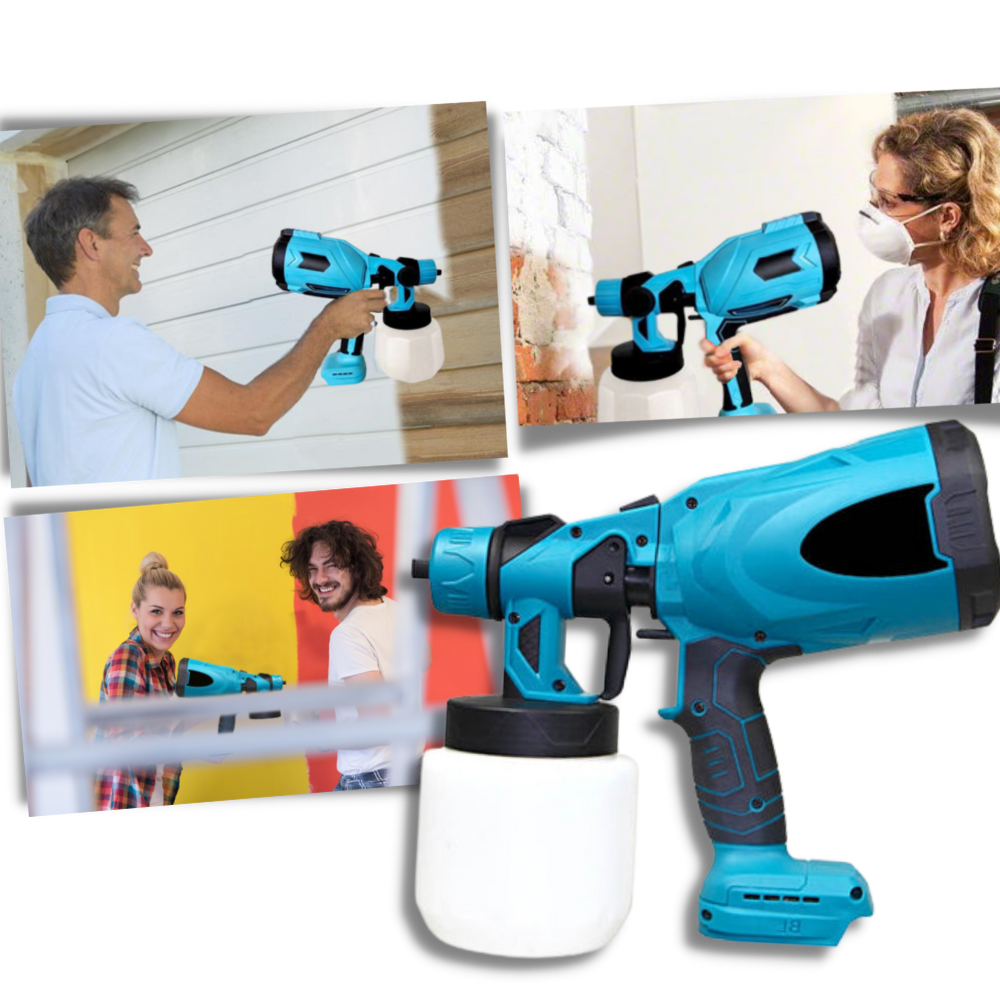 Pistola de pintura sem fio Carevas de alta pressão, ferramenta de pintura portátil com conectores e bateria de 2000mAh.