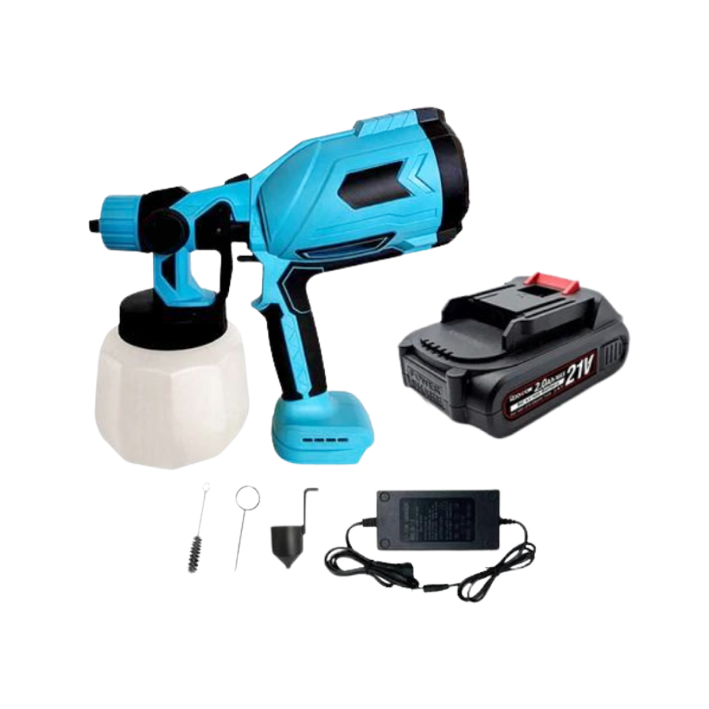 Pistola de pintura sem fio Carevas de alta pressão com conectores e bateria de 2000mAh para ferramentas de pintura.