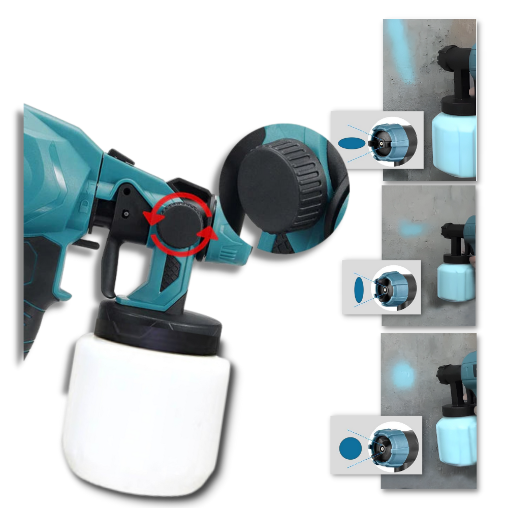 Pistolet à pintura sem fio Carevas de alta pressão, com conectores e bateria de 2000mAh para ferramentas de pintura.