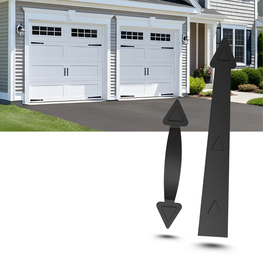 Kit decorativo magnético para portas de garagem da Carlendan, com peças de quincailleria para portas de ferro.