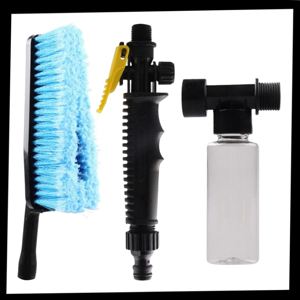 Kit de brosse de nettoyage pliable Carootu para limpeza de veículos, ideal para manter o interior e exterior do carro limpos.