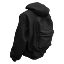 Moletom com capuz Ozerty France com bolso canguru e bolso de mochila integrado, disponível em preto nos tamanhos S a 3XL.