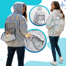 Moletom com capuz e bolso integrado para transporte, veste de roupas ao ar livre da Ozerty France, com compartimento funcional.