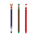 Canetas gel apagáveis Legami com tinta termossensível, desenhos festivos de Natal em estilo cartoon.