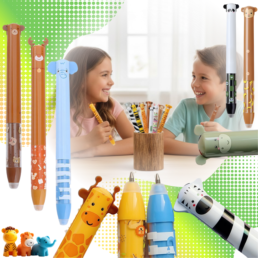 Canetas de gel apagáveis Legami com tinta termossensível, desenhos divertidos e cores vibrantes para escrita e desenho criativo
