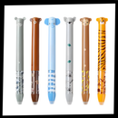Conjunto de canetas gel apagáveis com tinta térmica da marca Legami, com embalagens coloridas e design divertido.
