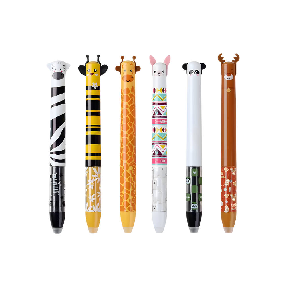 Canetas gel coloridas Legami com tinta sensível ao calor, apagáveis e ideais para desenhos e escrita criativa.