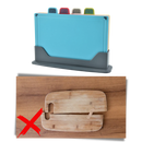 Conjunto de 4 tábuas de corte Casewin com suporte, utensílios de cozinha duráveis e práticos para preparação de alimentos.