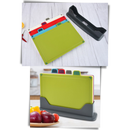 Conjunto de 4 tábuas de corte Casewin com suporte, utensílios de cozinha resistentes e práticos para preparar alimentos.