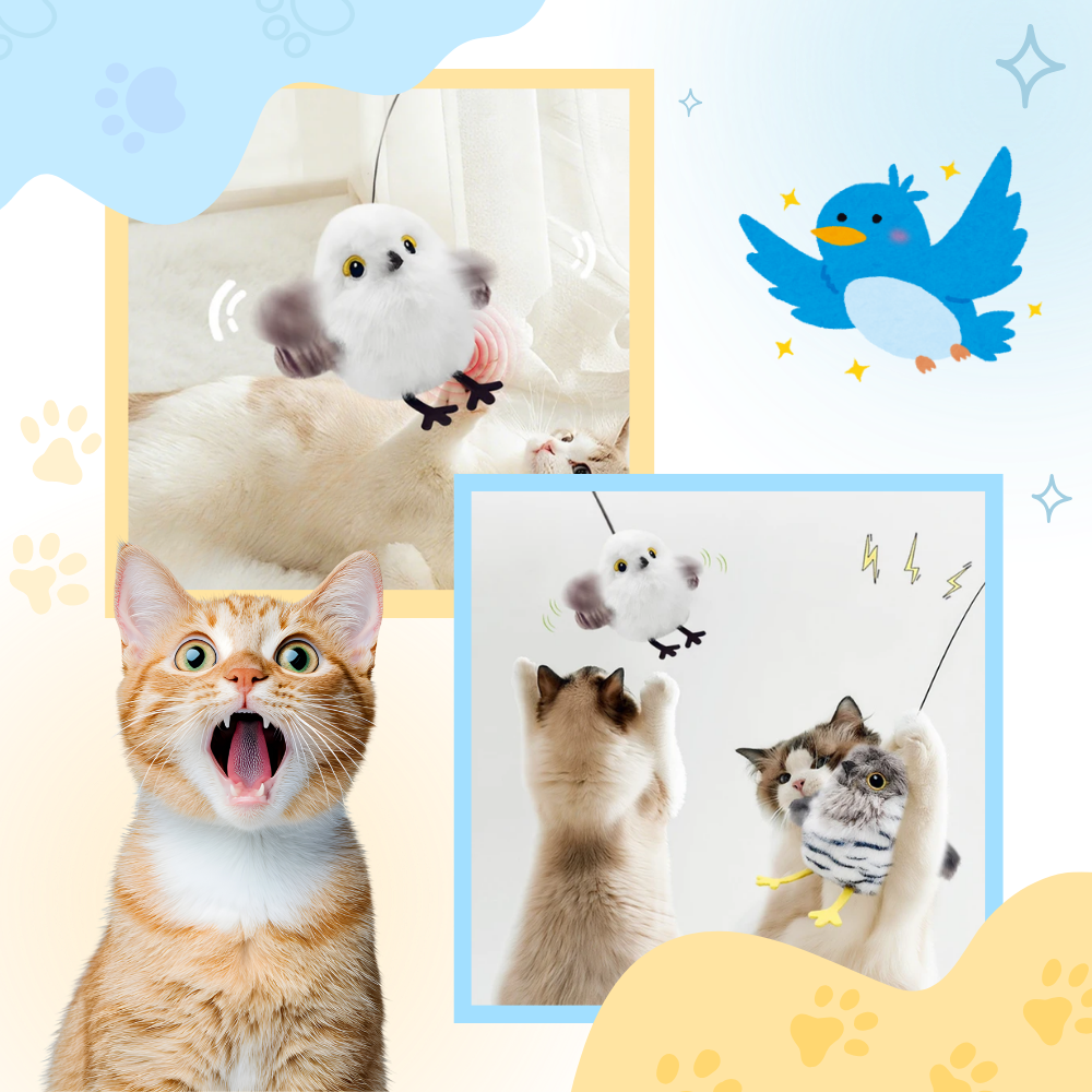 Brinquedo interativo de pássaro para gatos da Xinwanna, com movimento realista para estimular o instinto de caça do felino