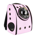 Mochila de viagem para gatos da Qtong, acessório rosa para transporte de animais com alças ajustáveis e espaço interno confortável.