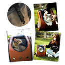 Mochila de viagem para gatos da Qtong, acessório seguro e confortável para transporte de animais.