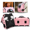 Mochila de viagem para gatos da Qtong, acessório para transporte de animais, vista traseira com espaço confortável para o pet.