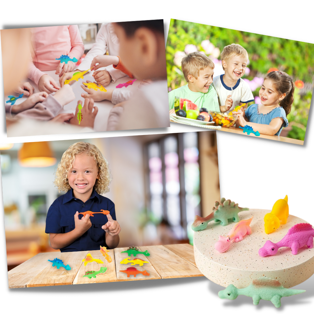 Catapulta de dinossauro da Smallbee, brinquedo de jogos e brinquedos com dinossauro colecionável e dedo pegajoso para lançar.