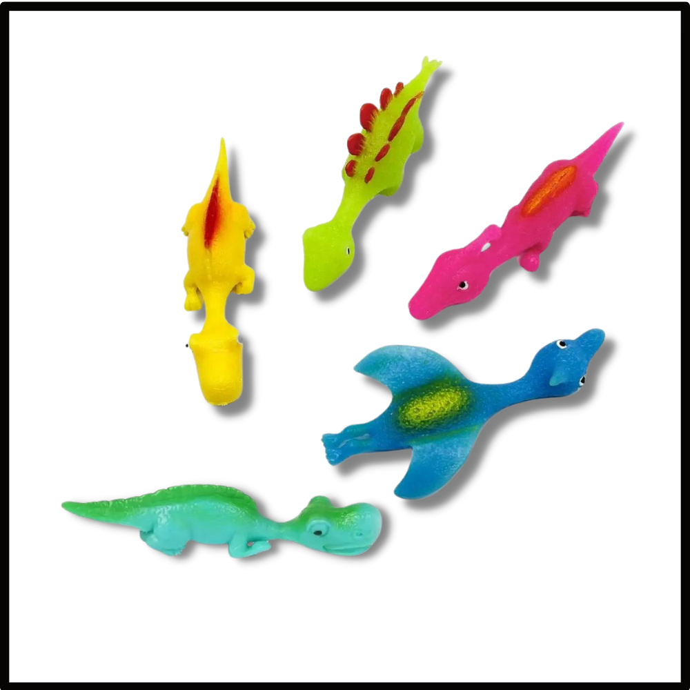 Brinquedo de catapulta de dinossauro da Smallbee, jogo de dedos pegajosos com dinossauros para diversão infantil.