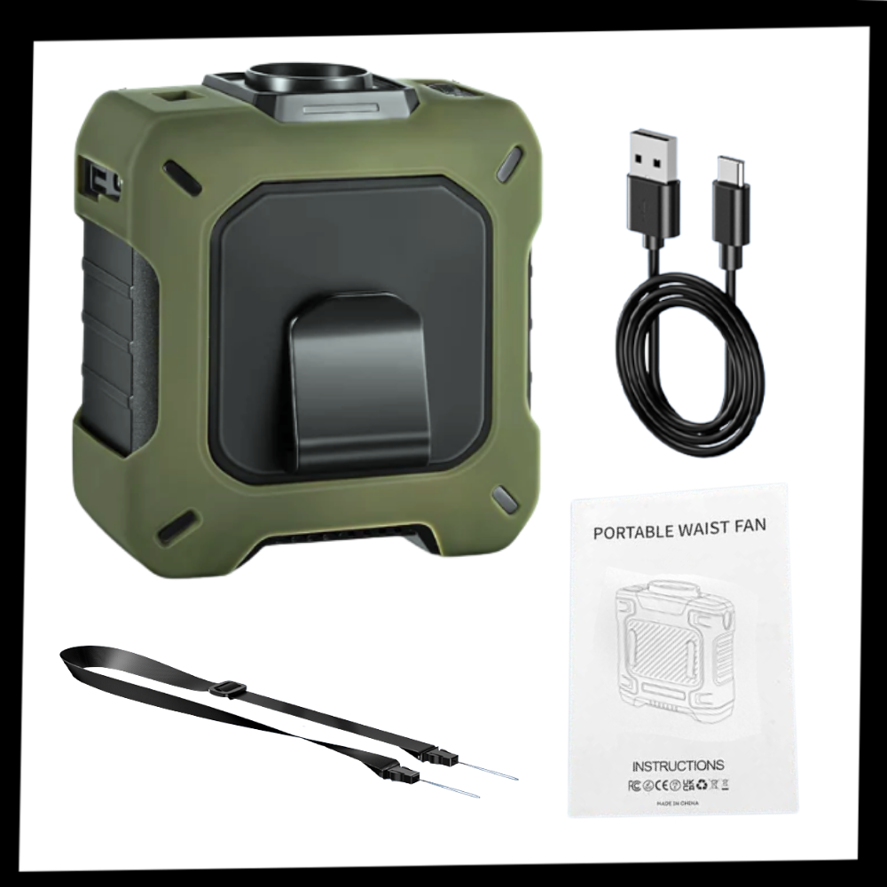 Ventilador compacto de ceinture da Center V, dispositivo de ar quente e frio para uso portátil e confortável.