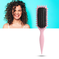 Escova de cabelo azul para desembaraçar e definir cachos, marca Chailin-J0110, cuidado capilar para cabelos cacheados.