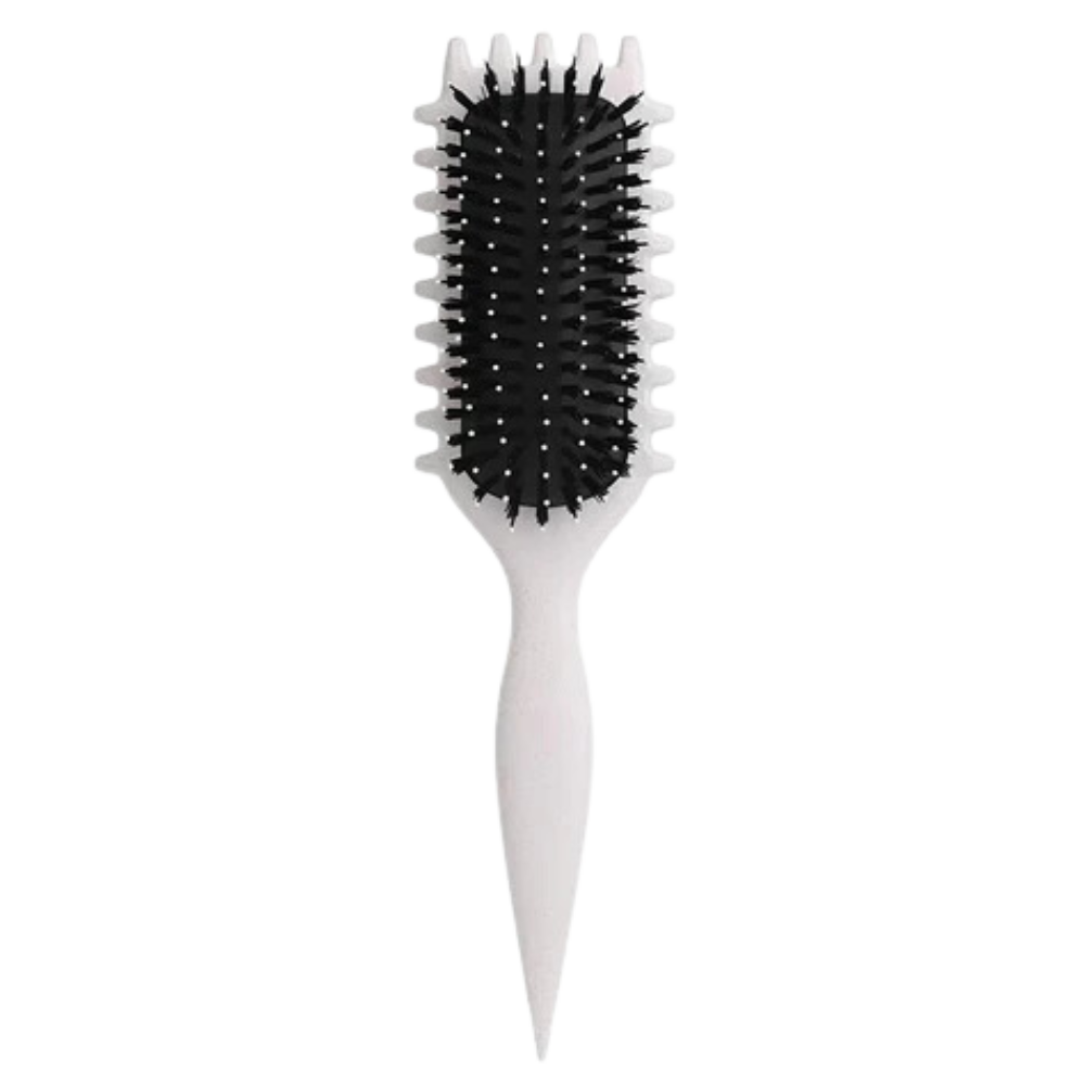 Escova desembaraçante e definidora para cabelos cacheados da marca Chailin-J0110, com cerdas ajustadas para ondas e cachos.