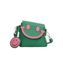 Bolsa transversal Carolilly Mini Sac à Bandoulière Smiley verde com sorriso alegre em material leve e compacto.
