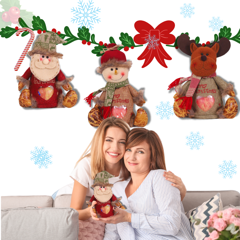 Sac de cadeau de Noël réutilisable avec fermeture éclair, marque Cheers, pour emballer des cadeaux festifs et durables.